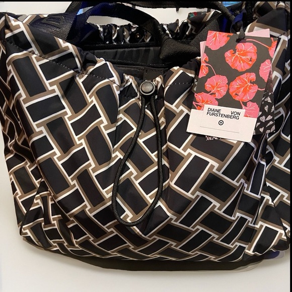 DVF for Target Vintage Weave Neutral Tote Bag Purse Diane von Furstenberg NWT - Picture 6 of 8